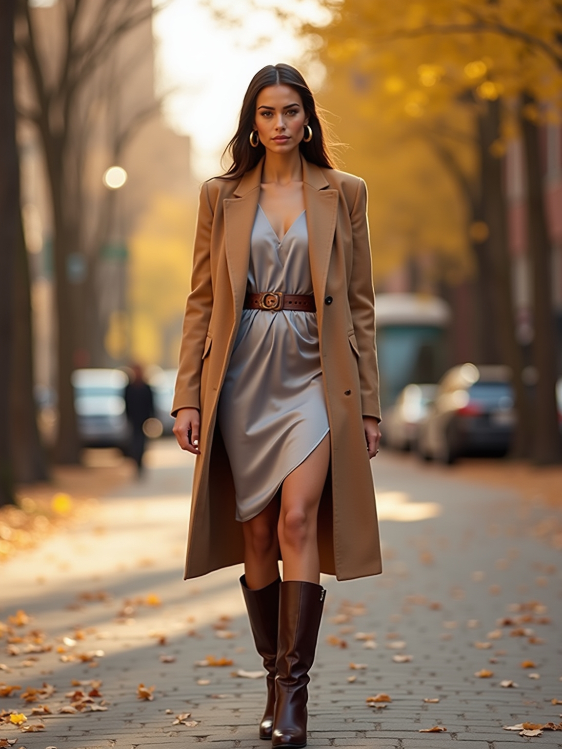 structured blazer frames chiffon layers