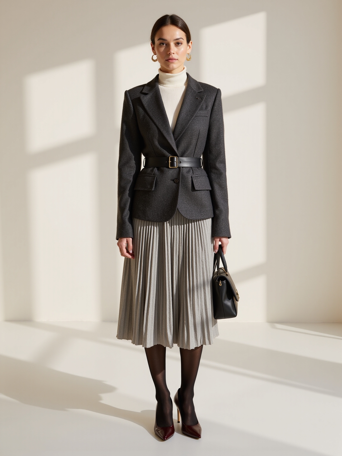 structured blazer with belt