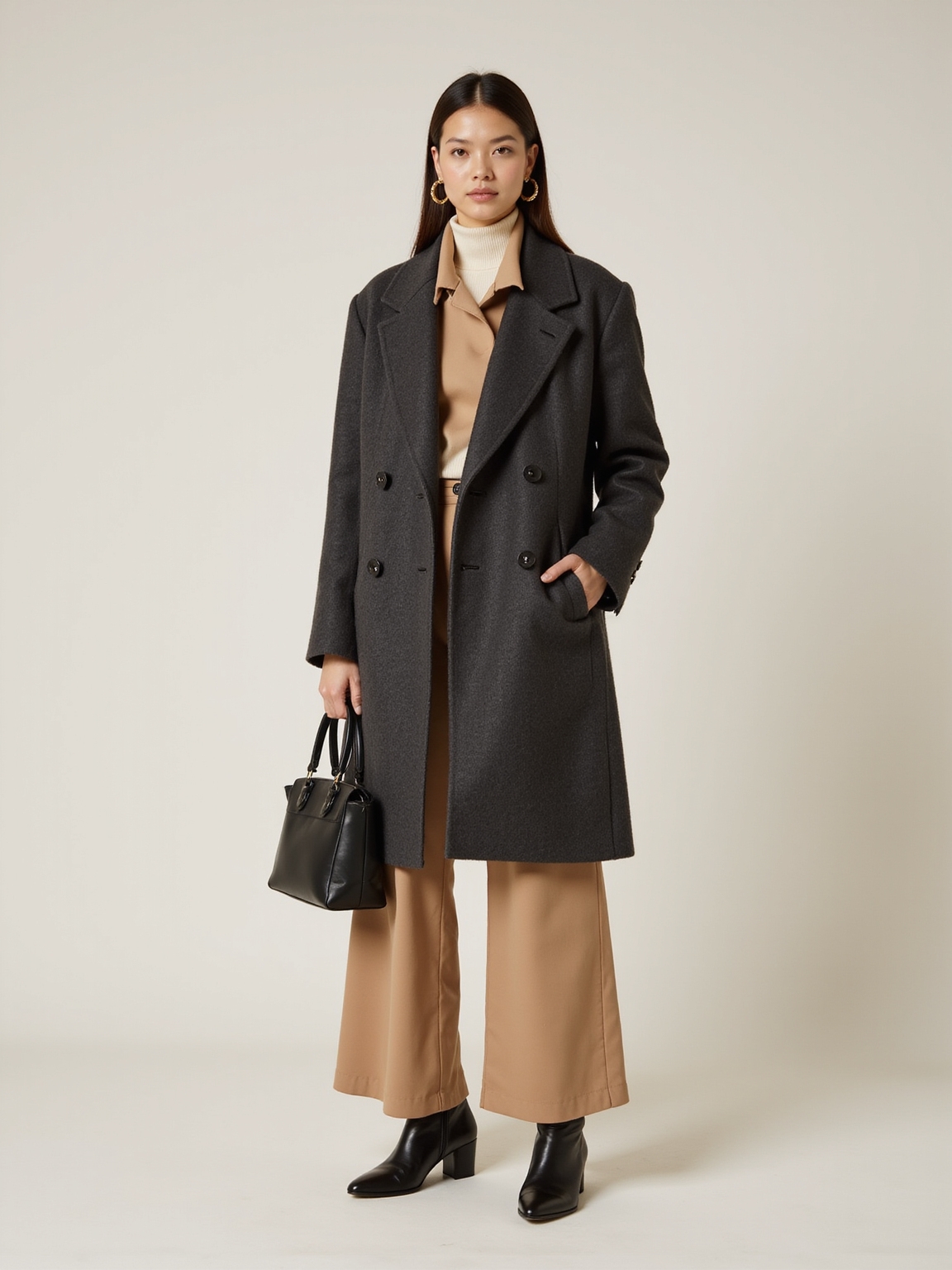 structured wool coat ensemble