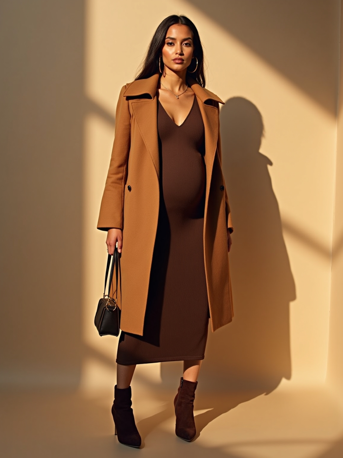 subtle structured maternity coat