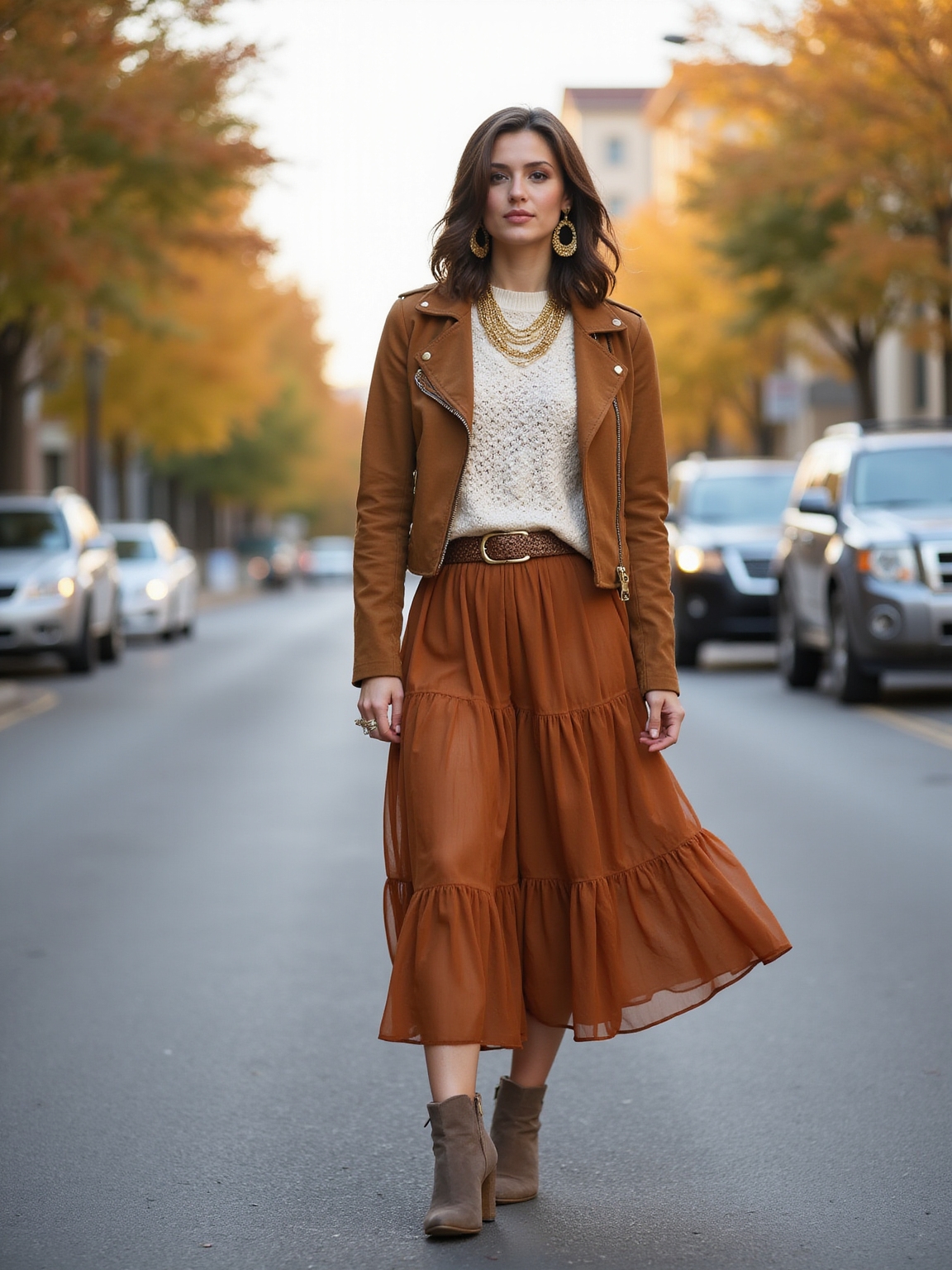 suede booties flowy skirts