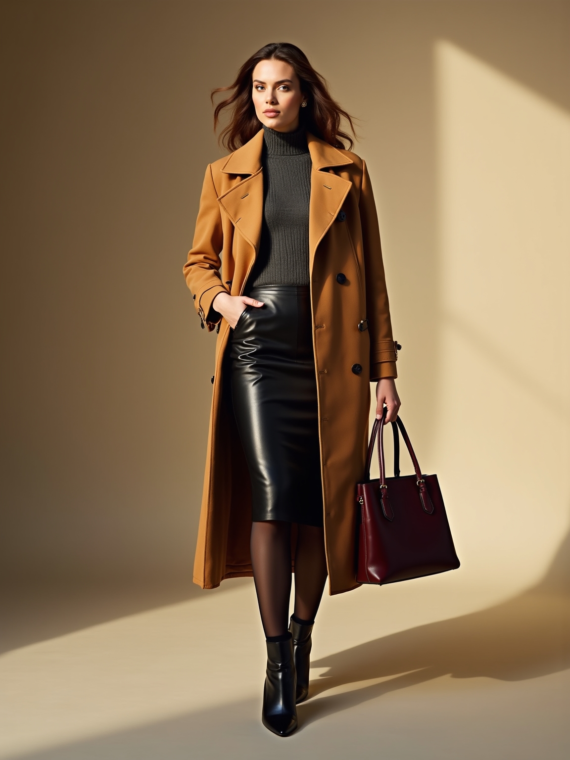 suede wool leather layering
