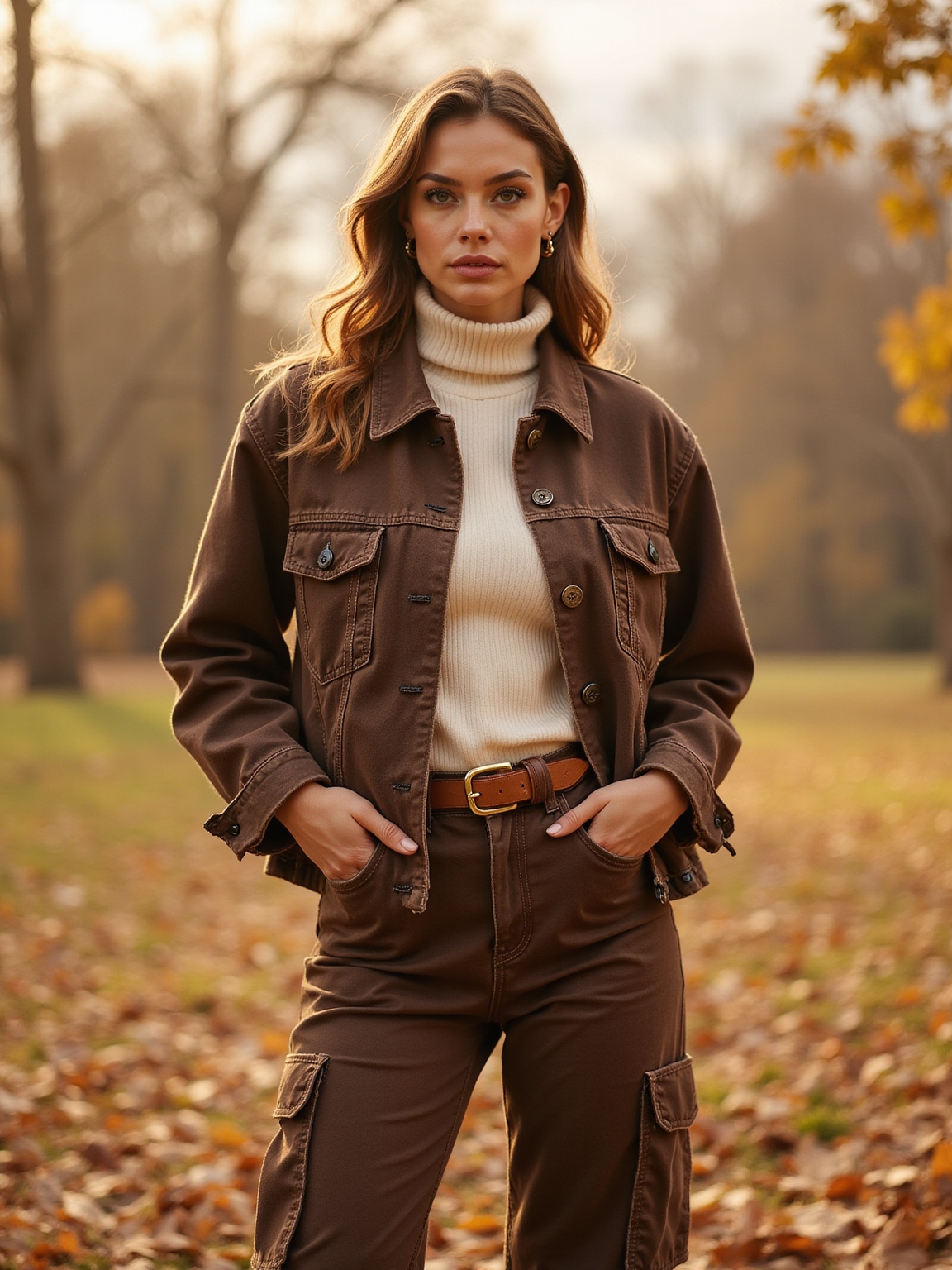 sun warmed brown denim jacket