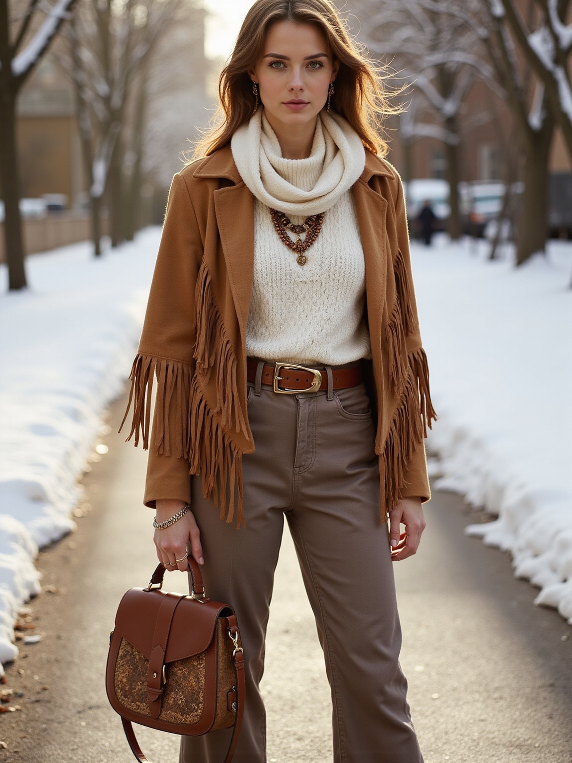 supple leather woven artisan accents