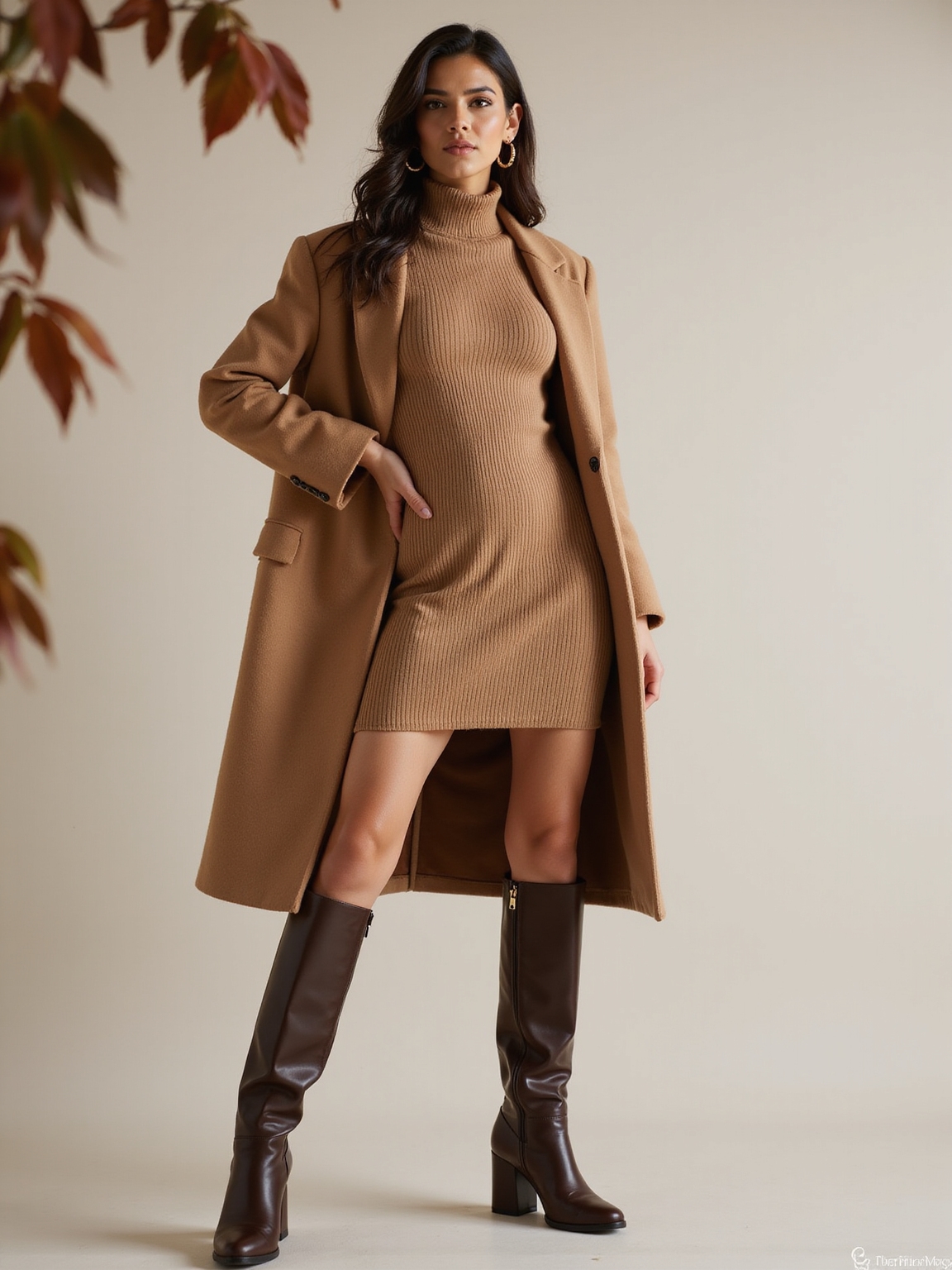 sweater dress meets knee highs
