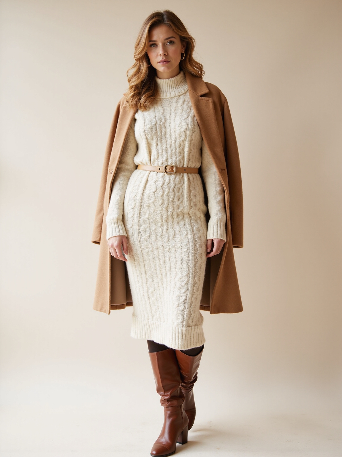 sweater dress with tights