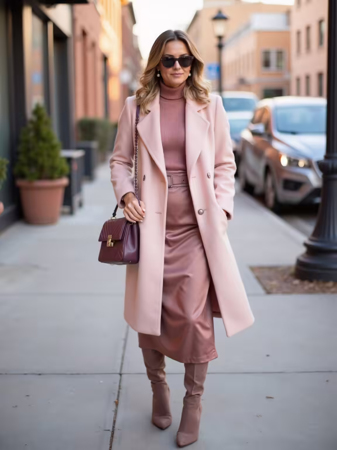 sweet cozy chic pink fall
