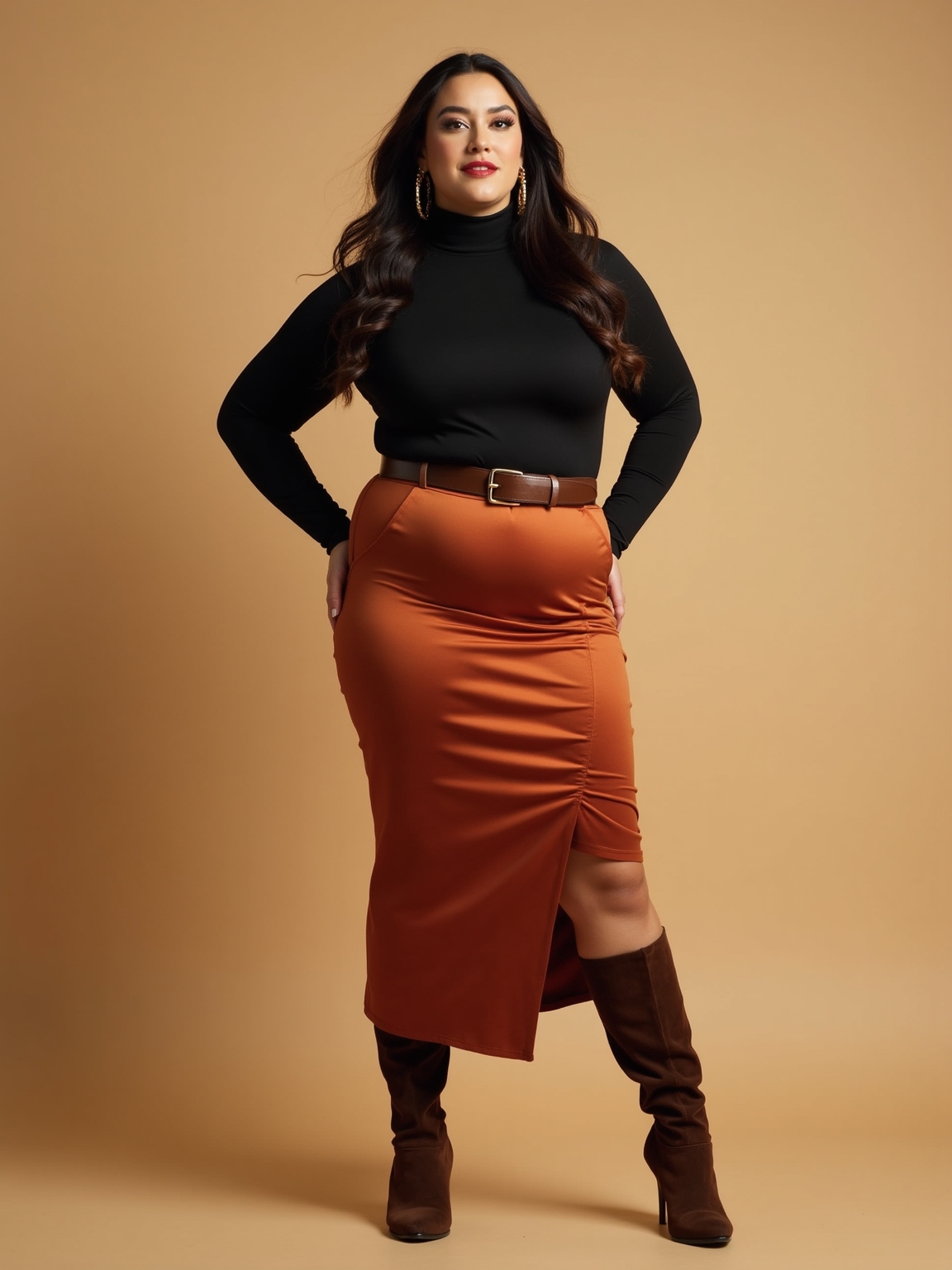 swishy midi with boots