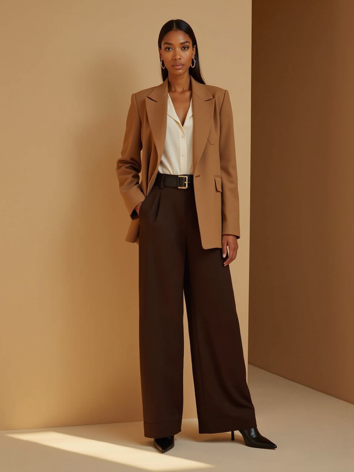 tailored blazer wide leg trousers