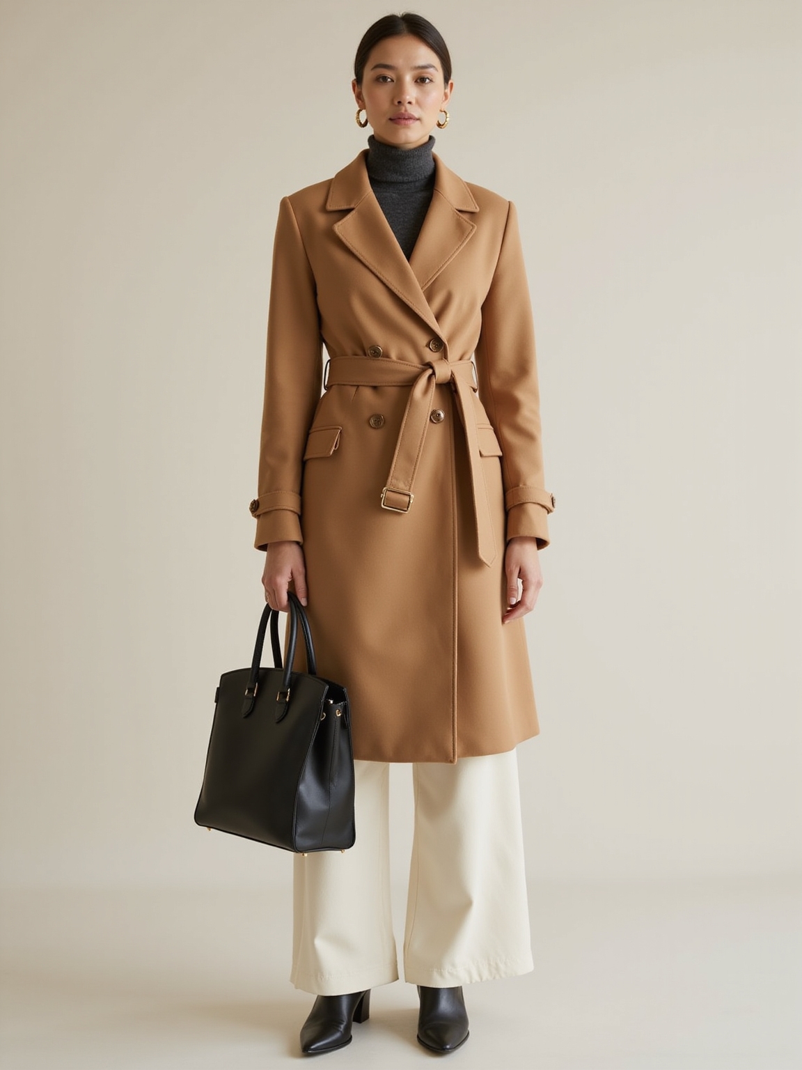 tailored knee length wool coats