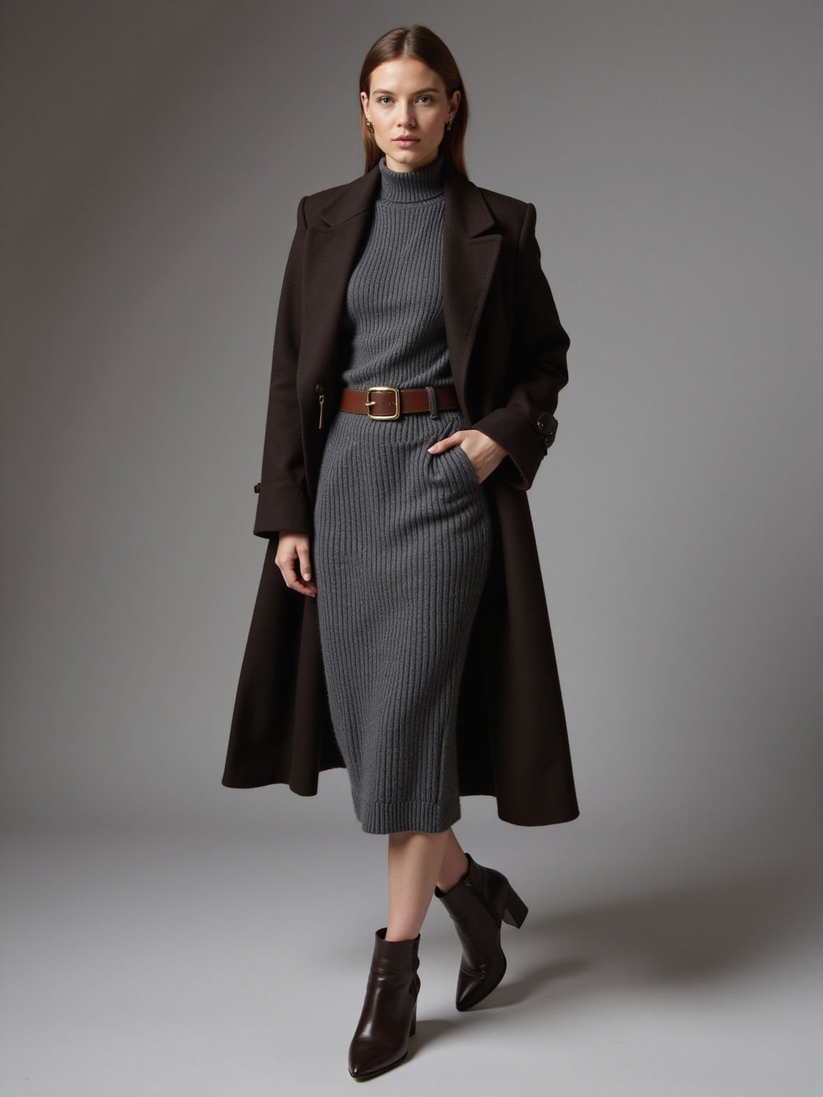 tailored monochrome ribbed knitset