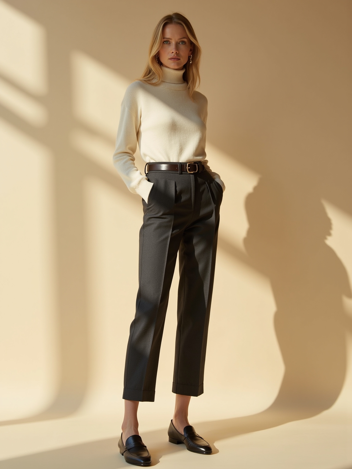 tailored trousers cozy knitwear