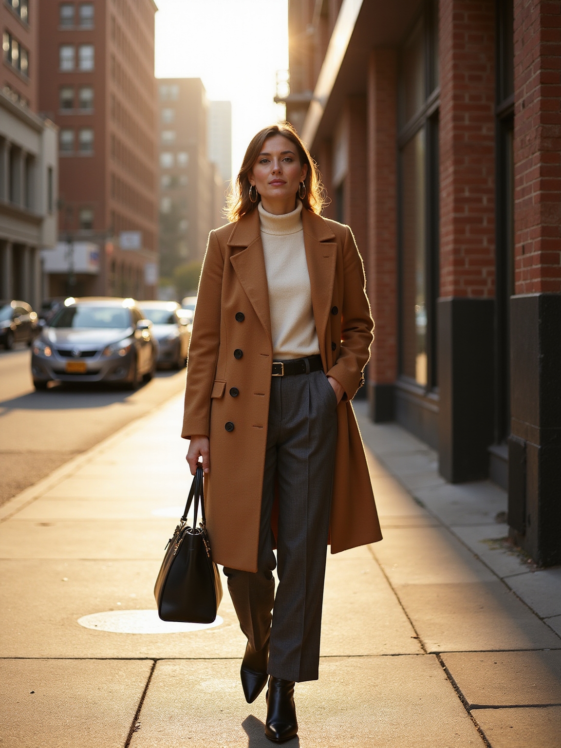 tailored wool coat ensemble