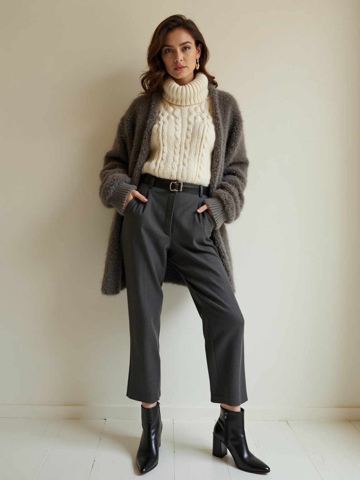 textured knit layers with mohair