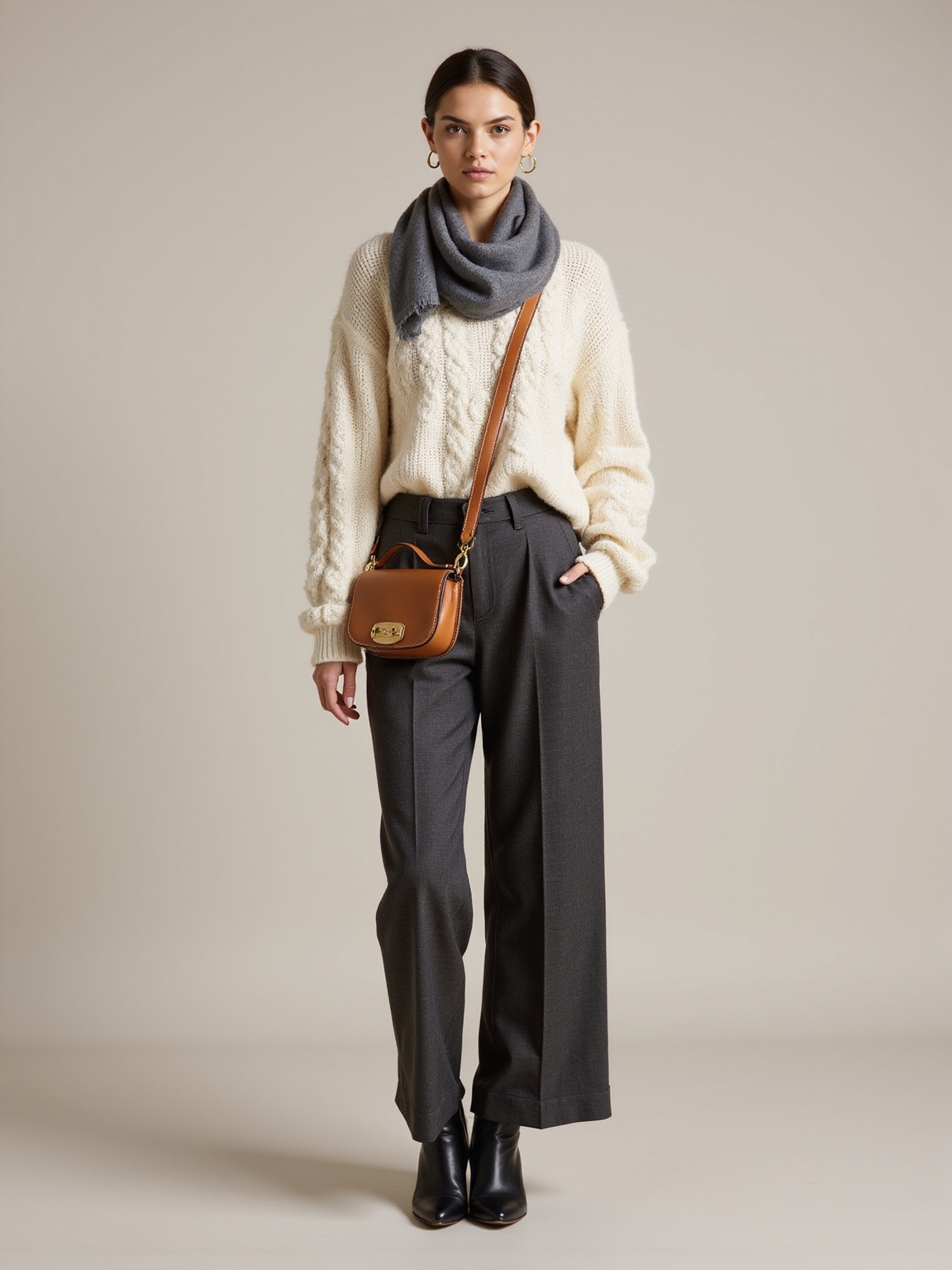 textured knit scarf crossbody