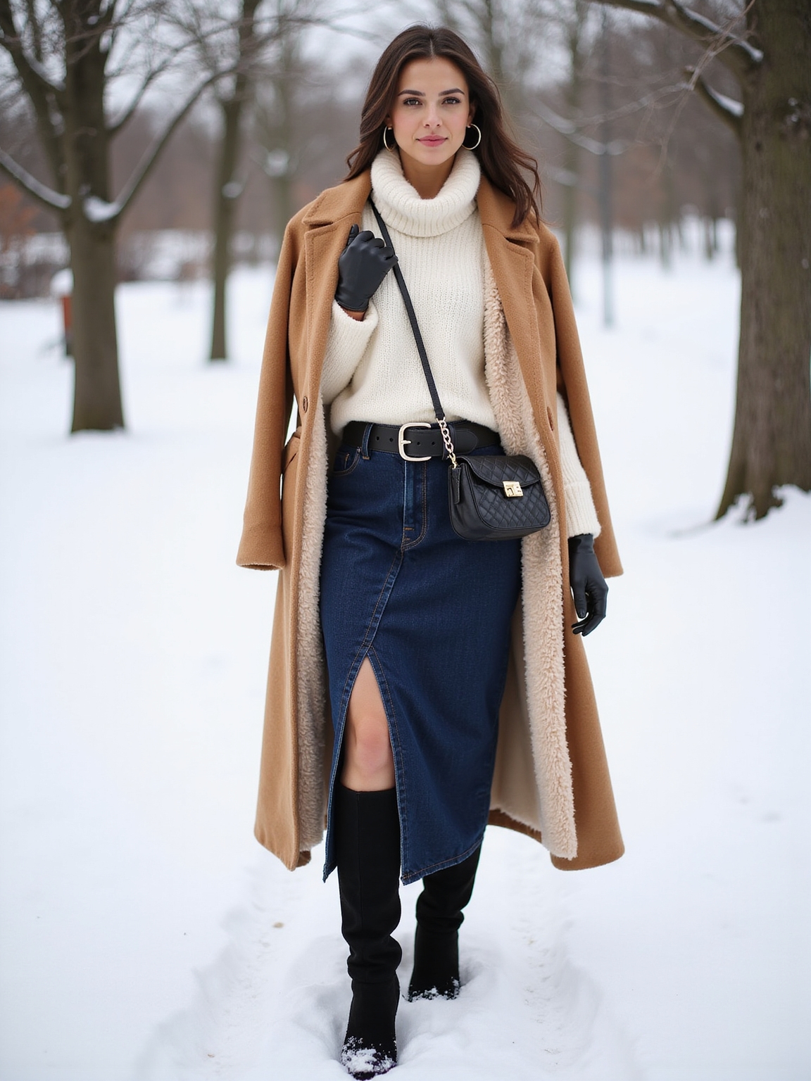 thermals knit lined boots maxi