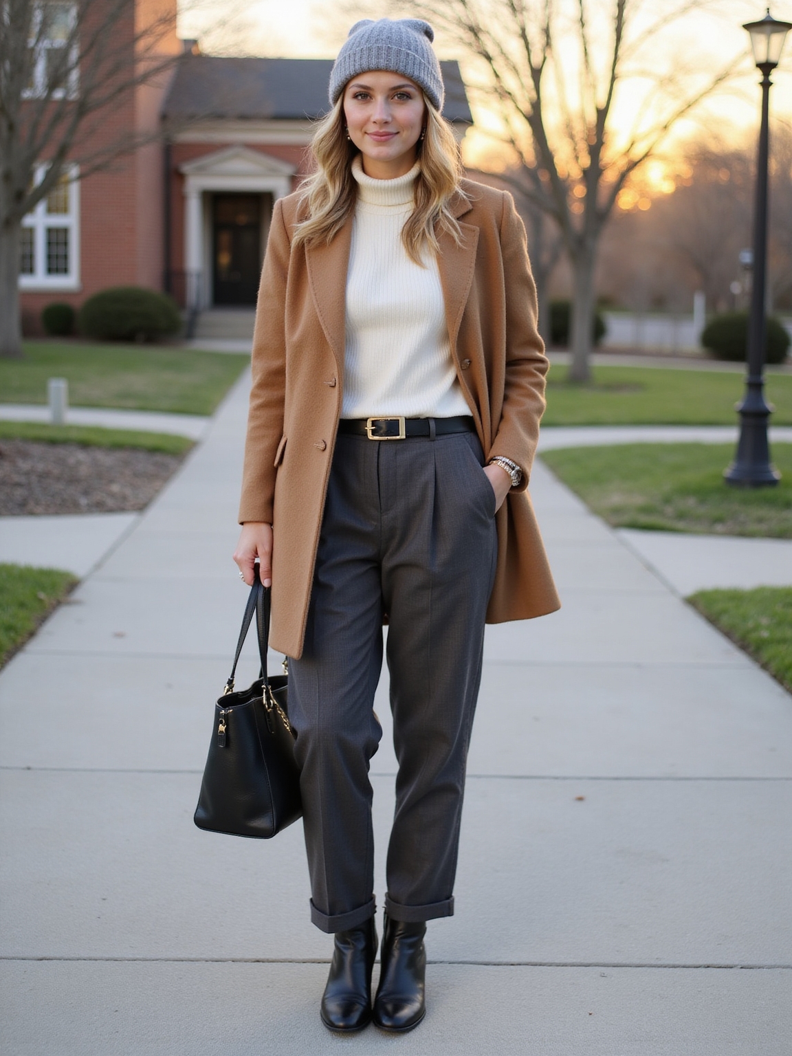 thrifting neutral textured winter capsule