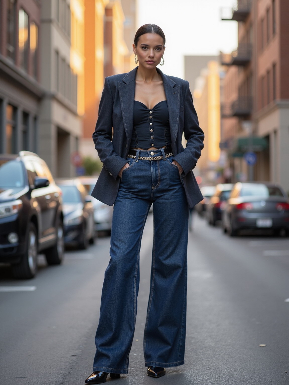 tonal indigo denim duet