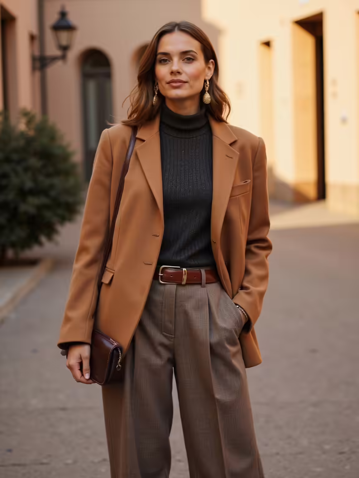 tonal layered cozy tailored textures