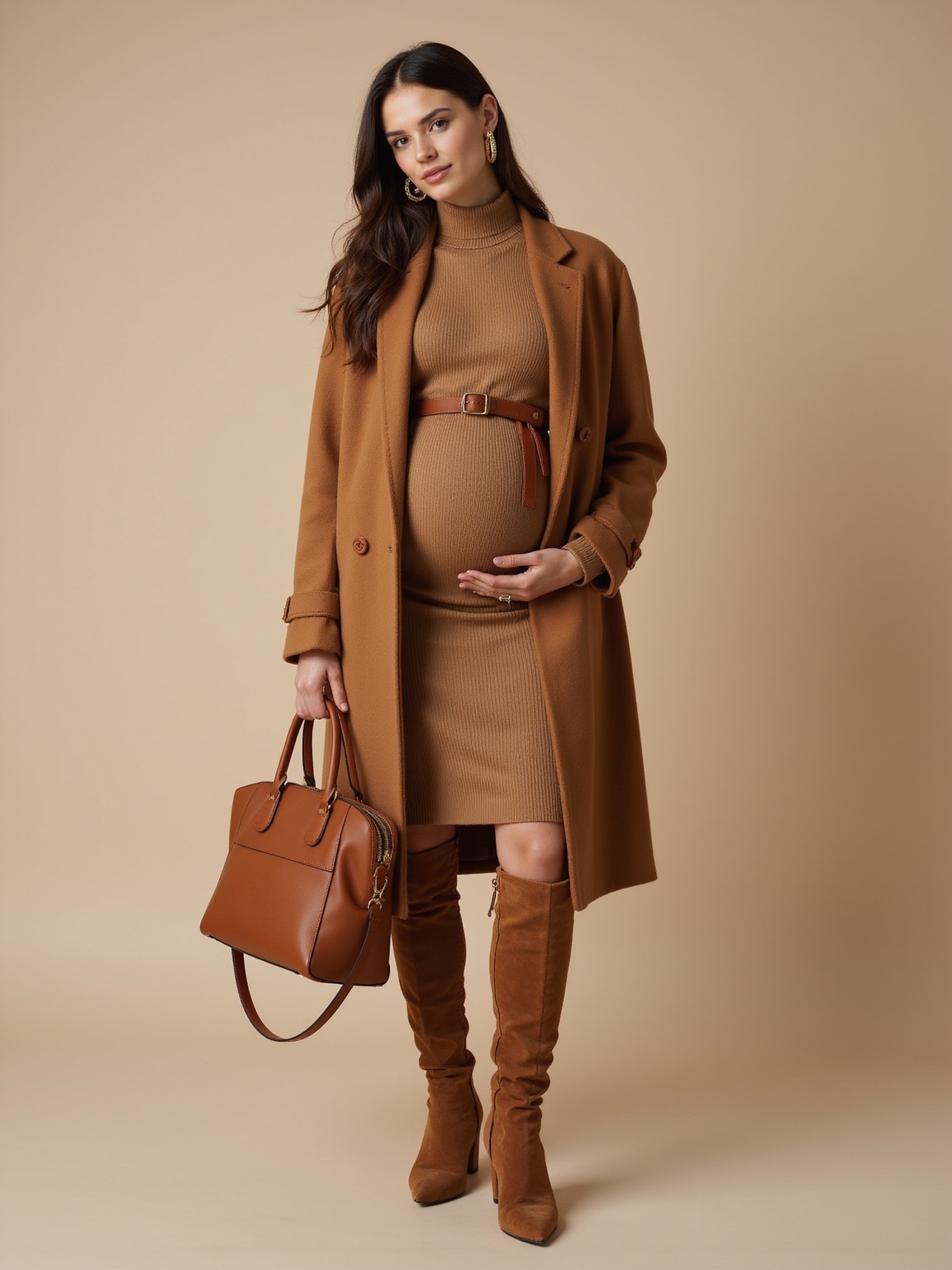 tonal neutral layered knitwear