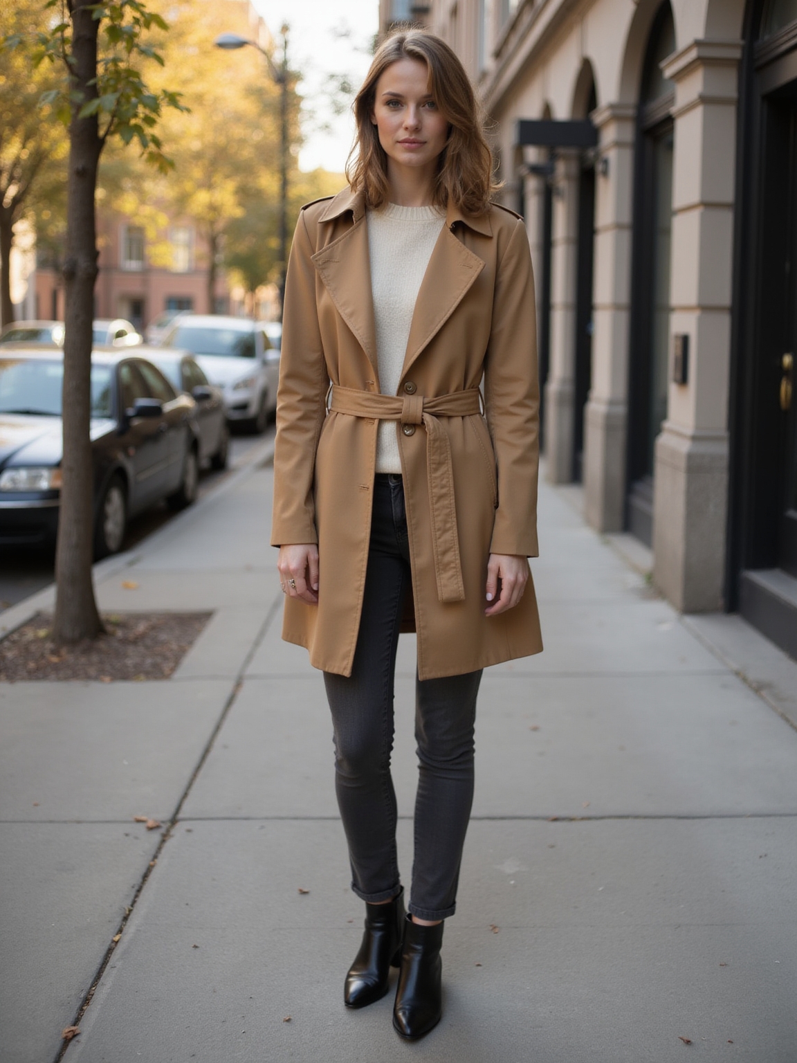 trench and shacket layered elegance