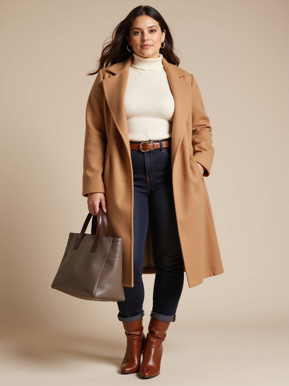 turtleneck anchoring polished silhouette