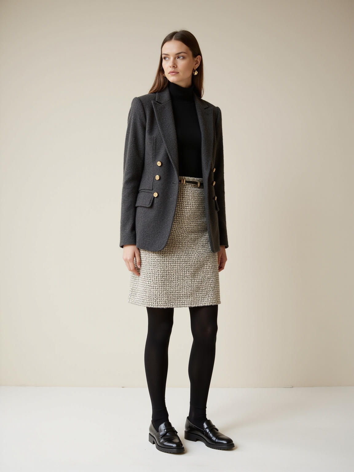 tweed mini opaque tights