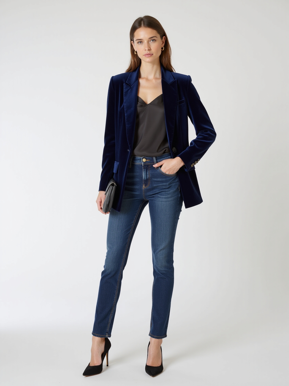 velvet blazer with jeans