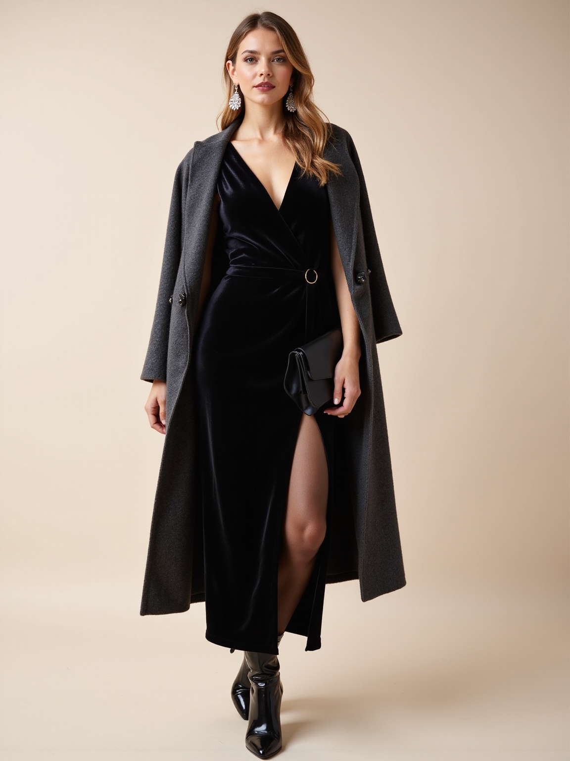 velvet sequins faux fur elegance