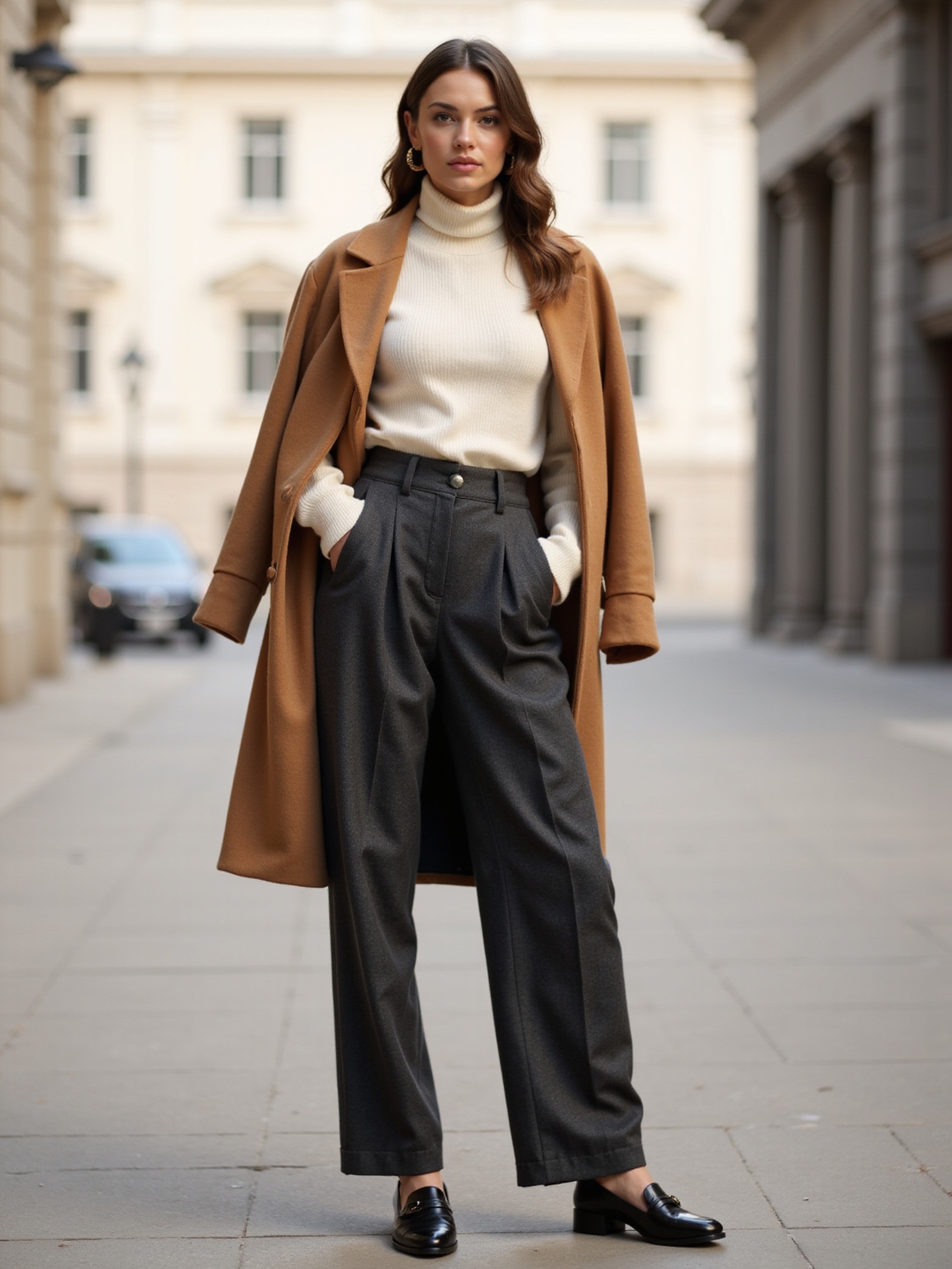 wide leg trousers minimalist knitwear