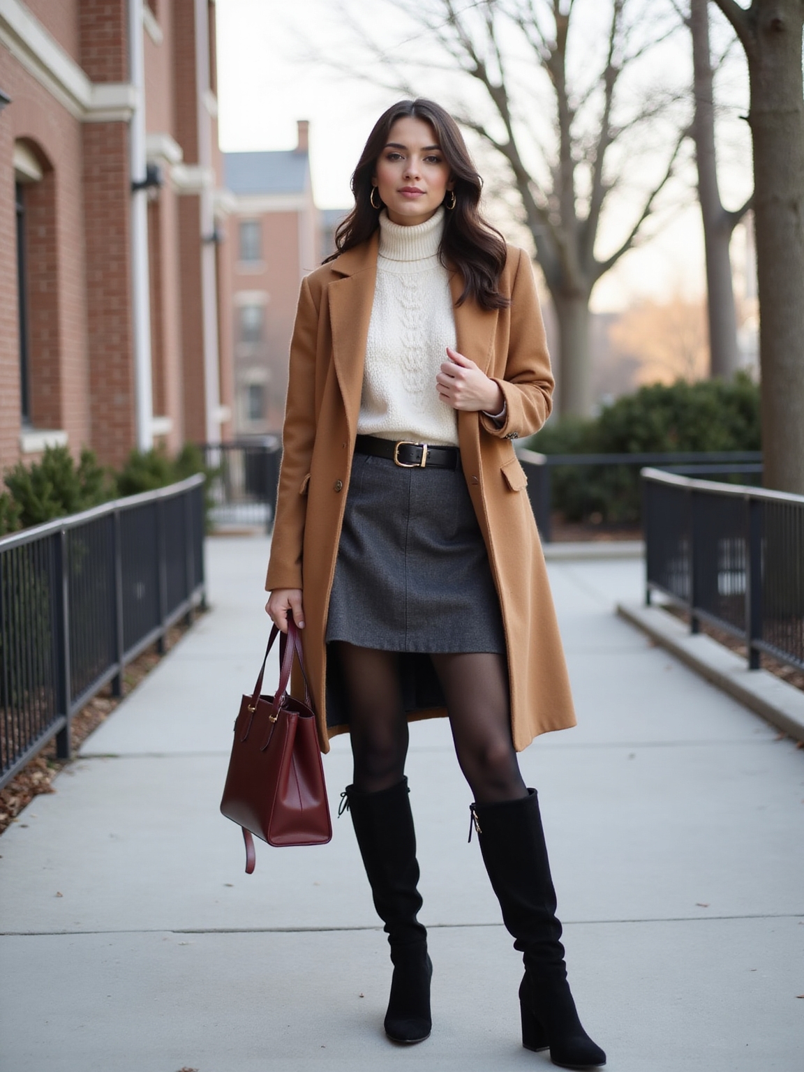 wool skirts with tights