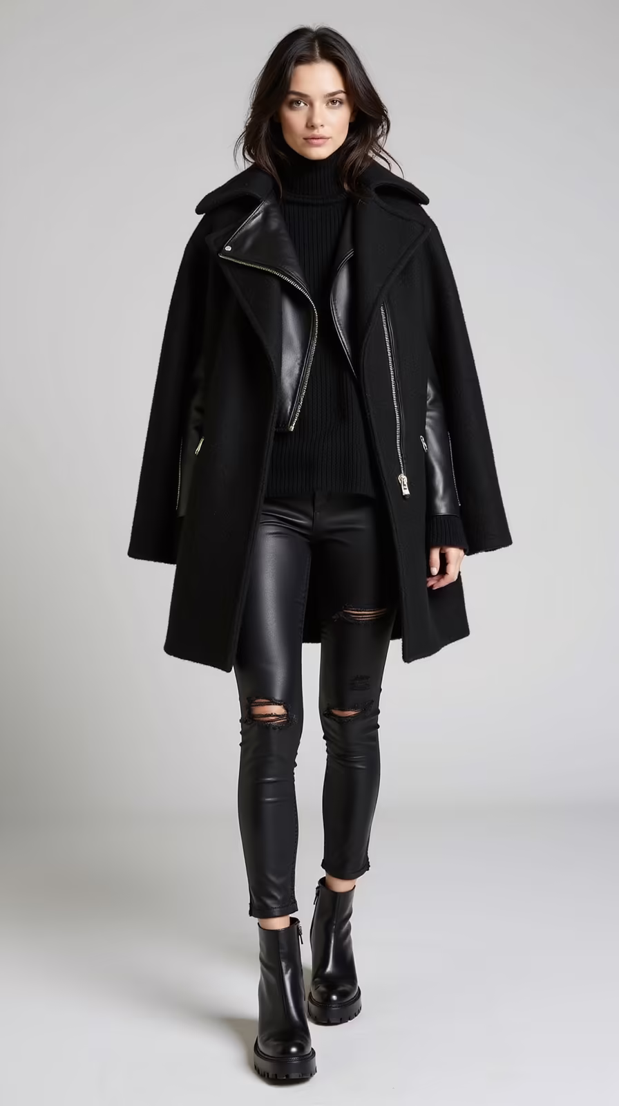 all black layered grunge look