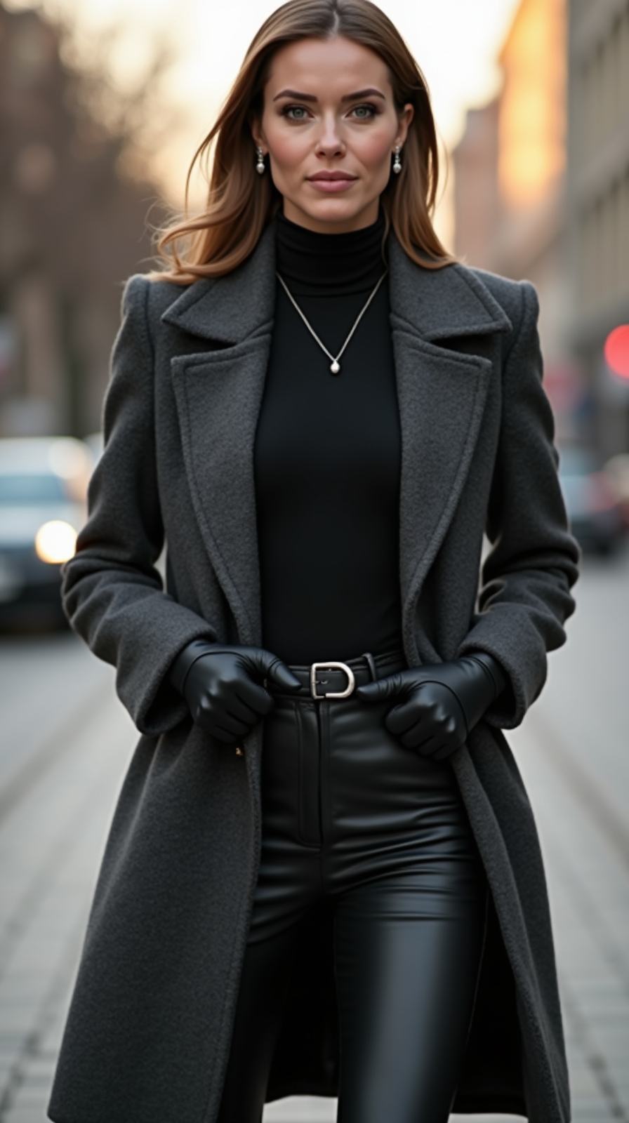 all black tailored textured layers