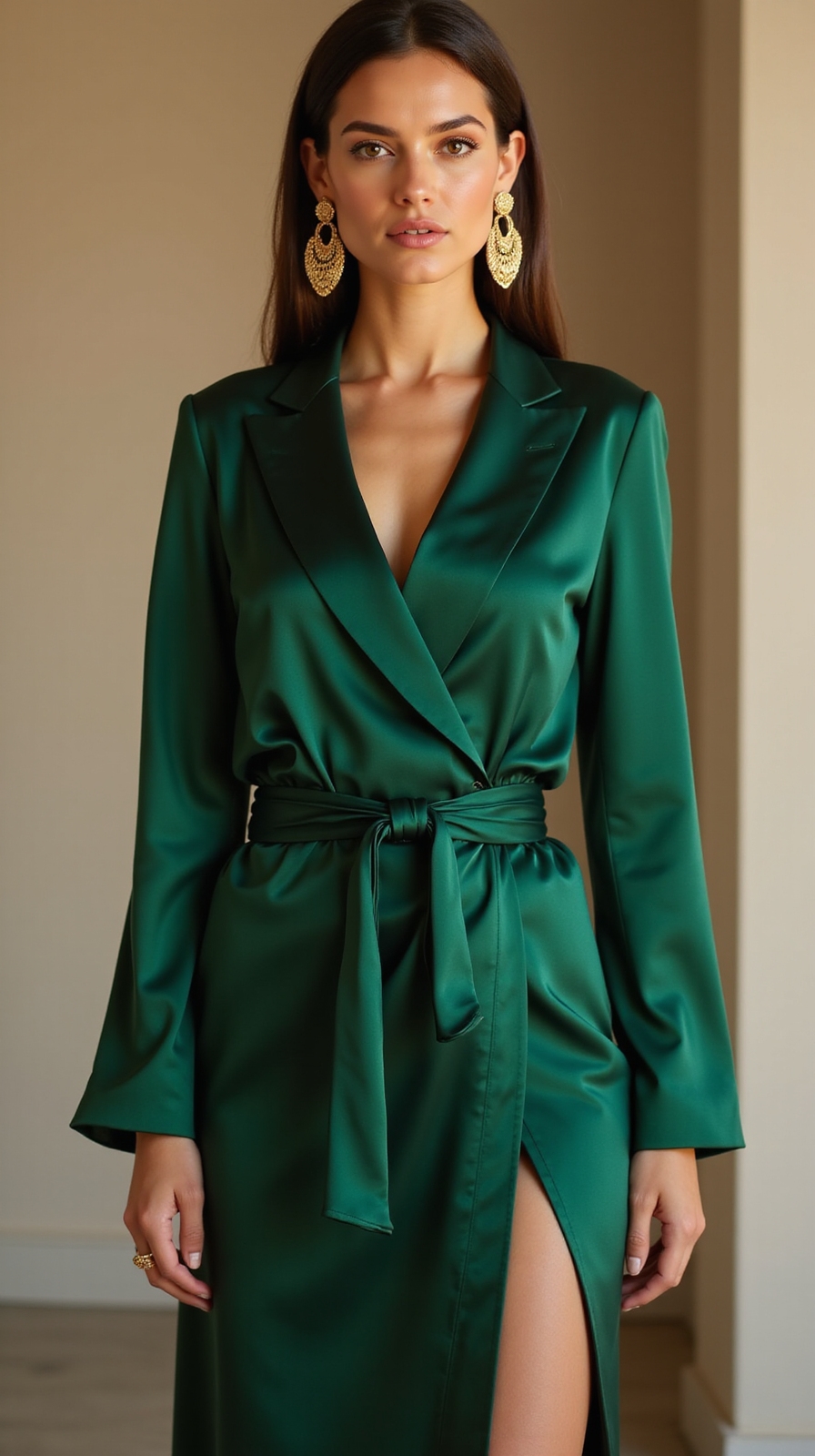 asymmetric wrap dress ensemble
