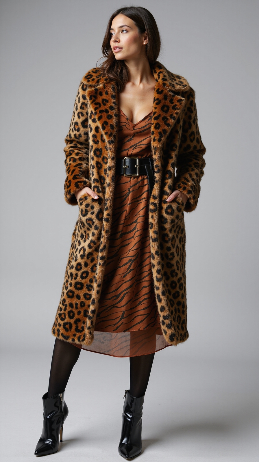 bold animal print ensemble