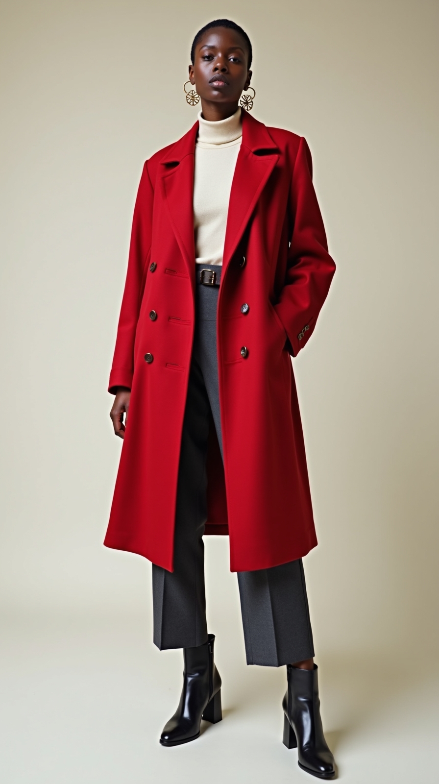 bold colored coat streamlined styling