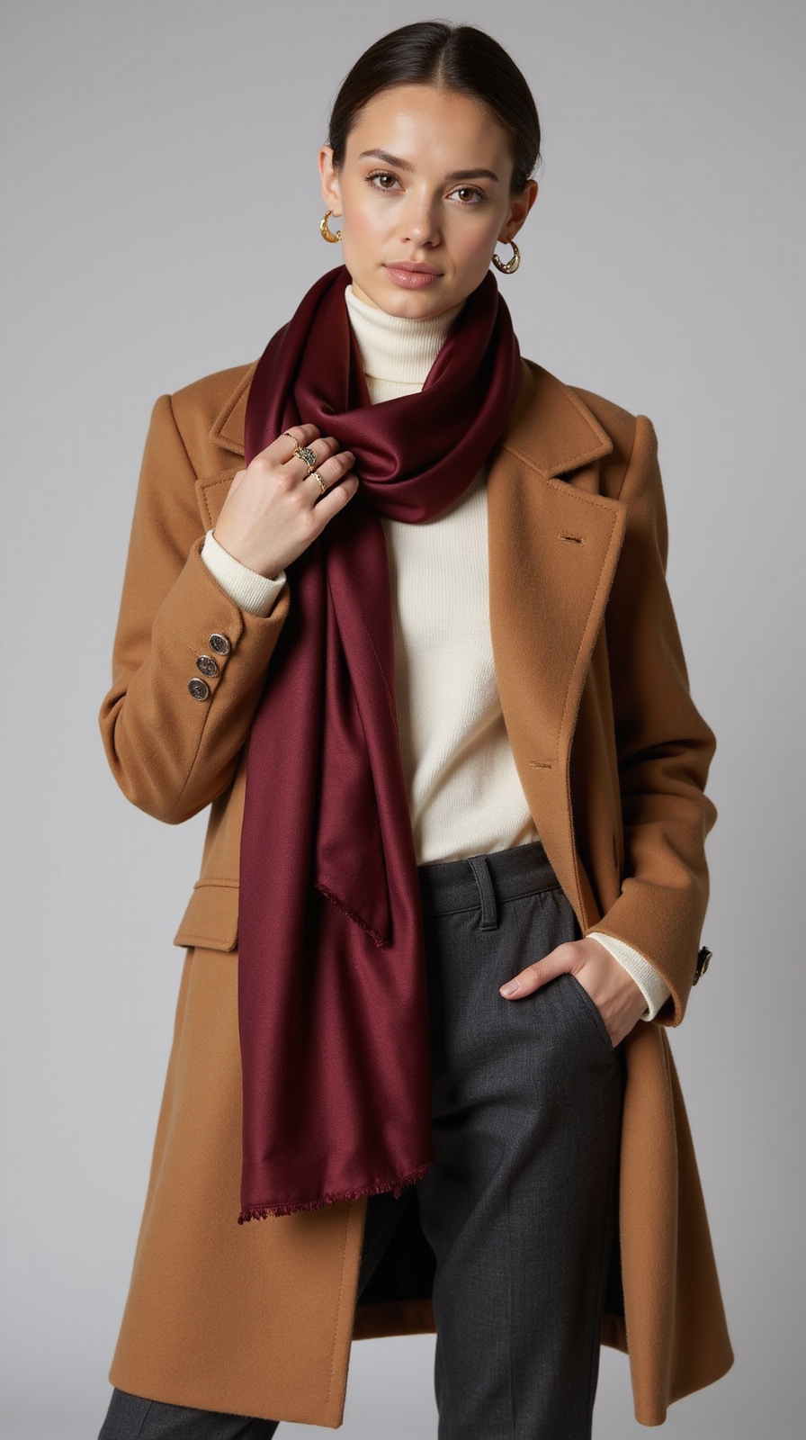bold scarf subtle jewelry