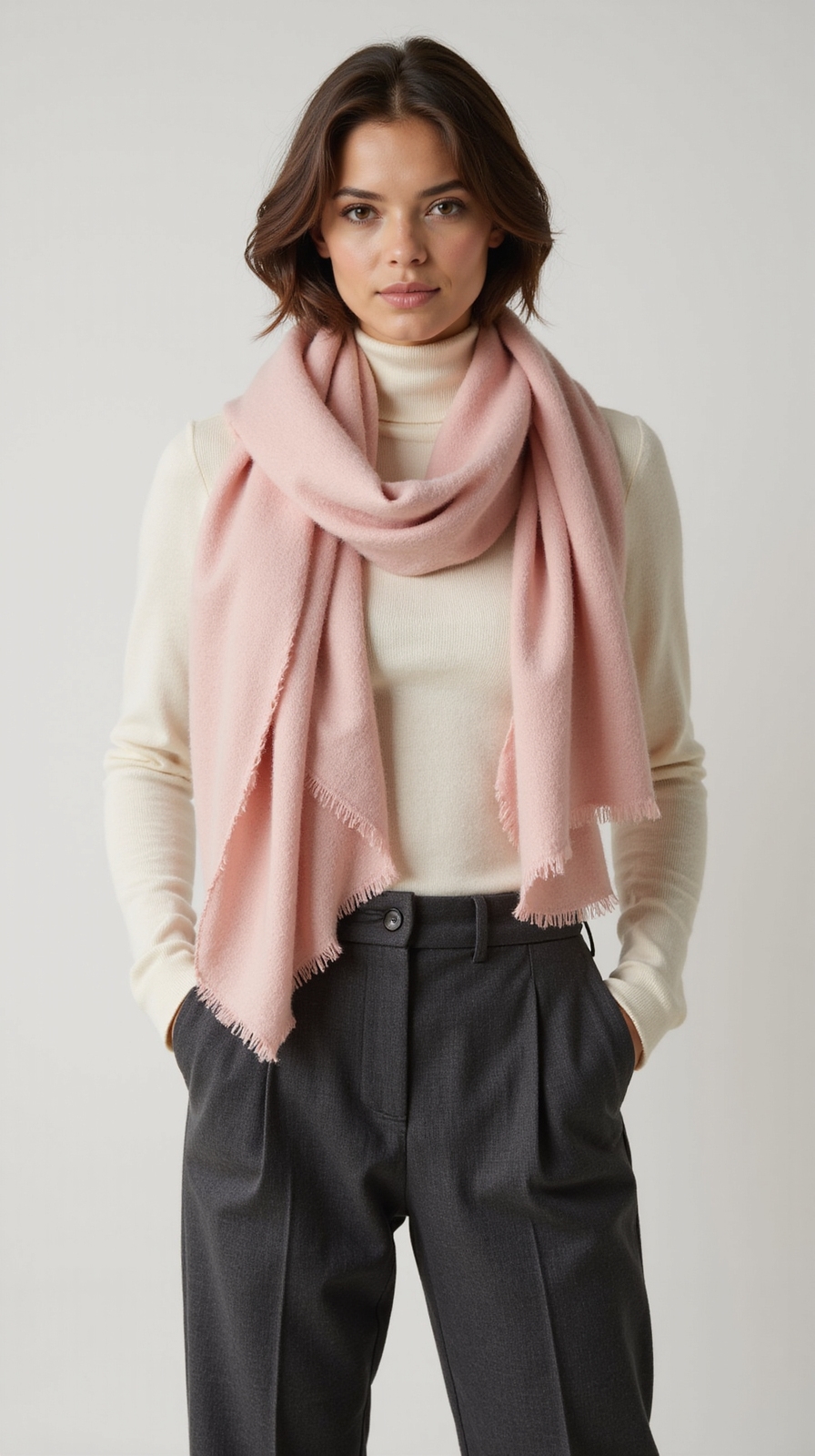 bold scarf tailored trousers