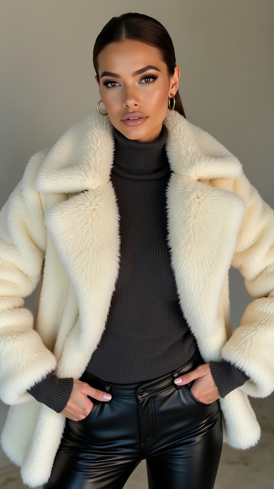 bold textured faux fur outerwear