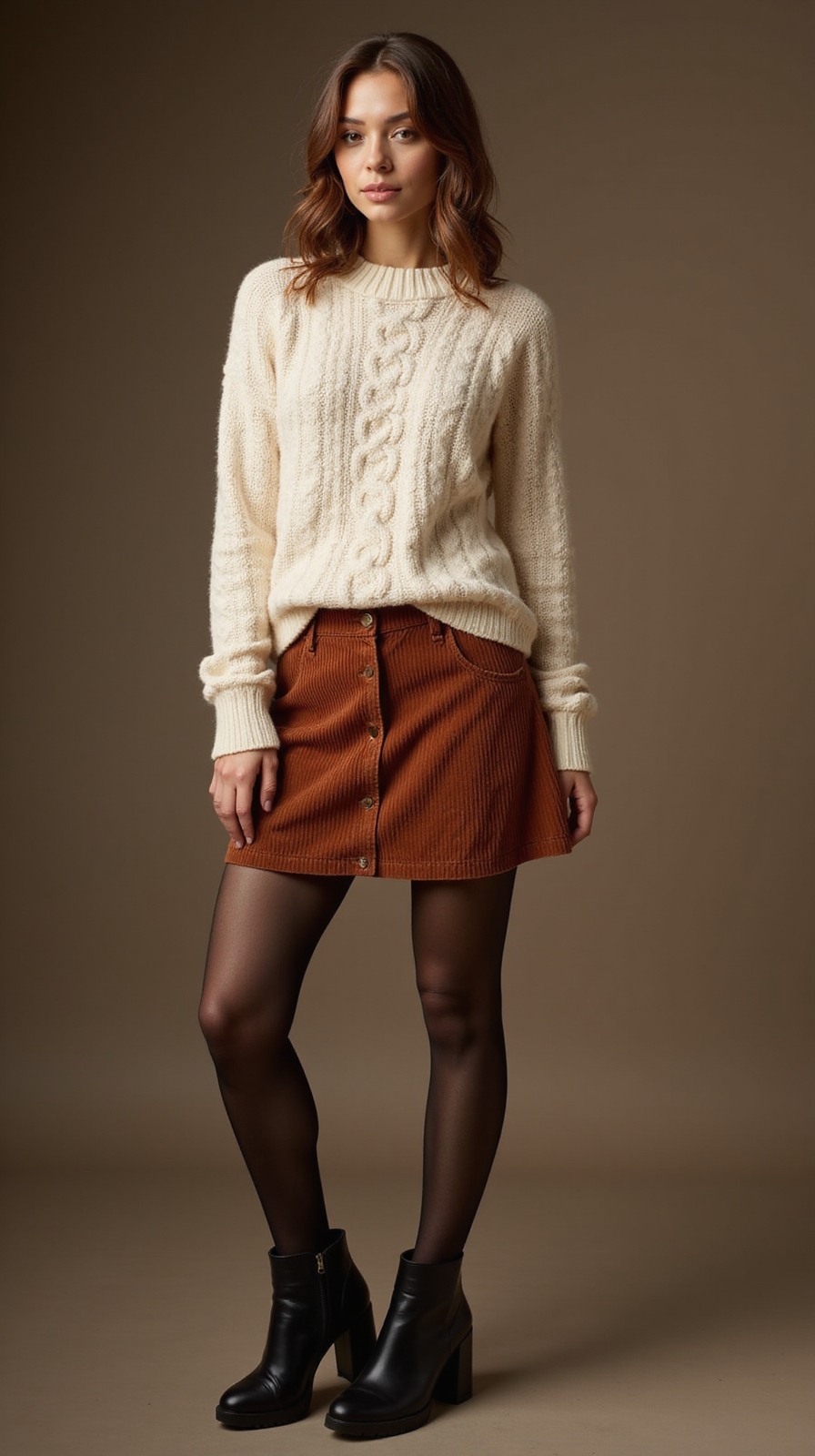 cable knit sweater with skirt