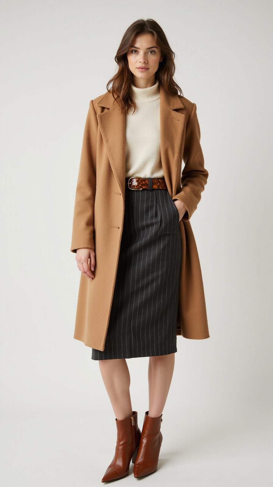 charcoal camel navy accents