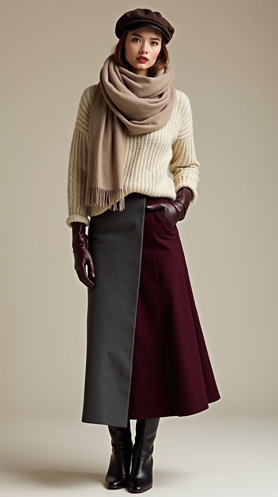 chunky cashmere scarf ensemble