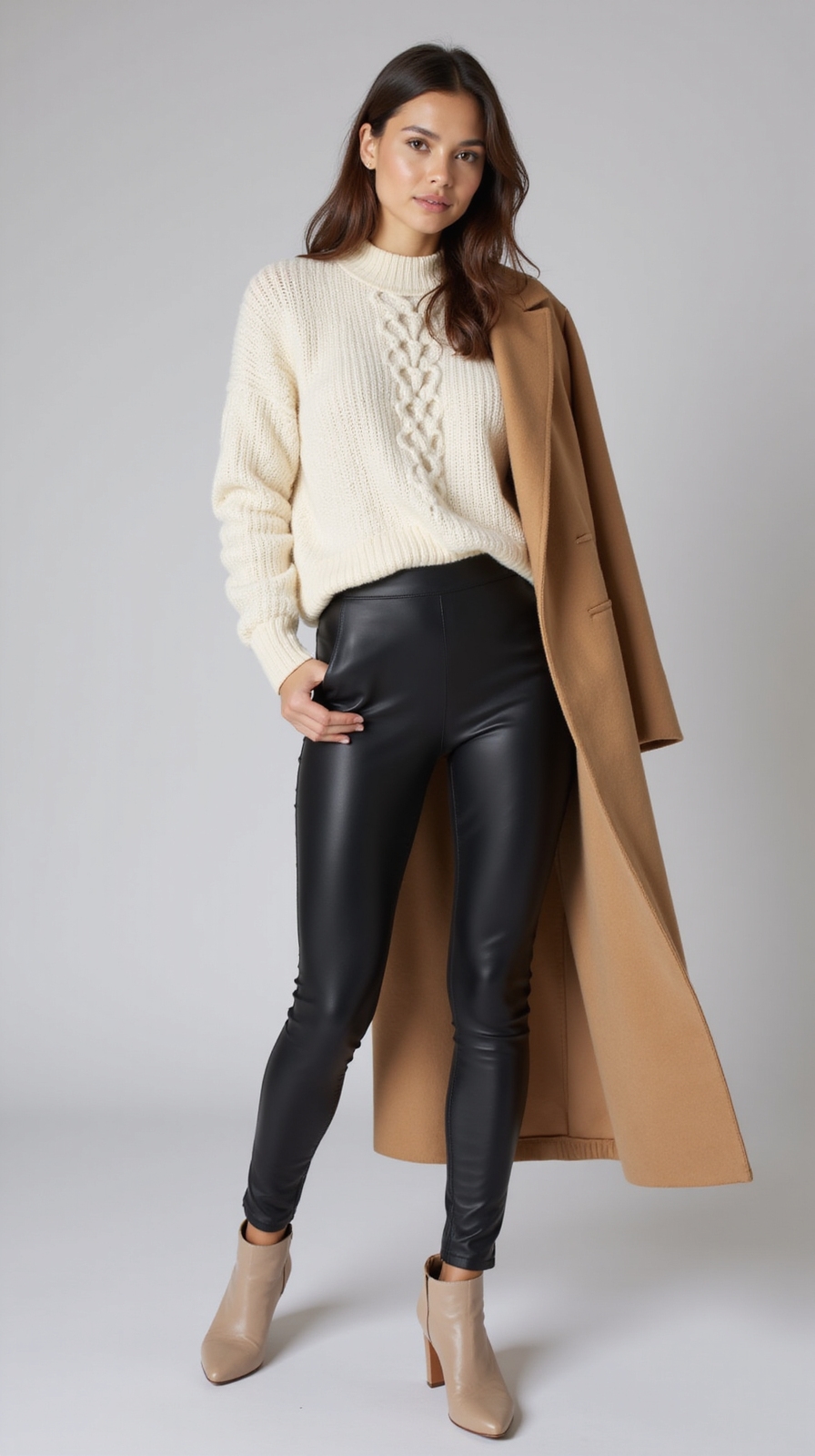 chunky knit sleek leggings