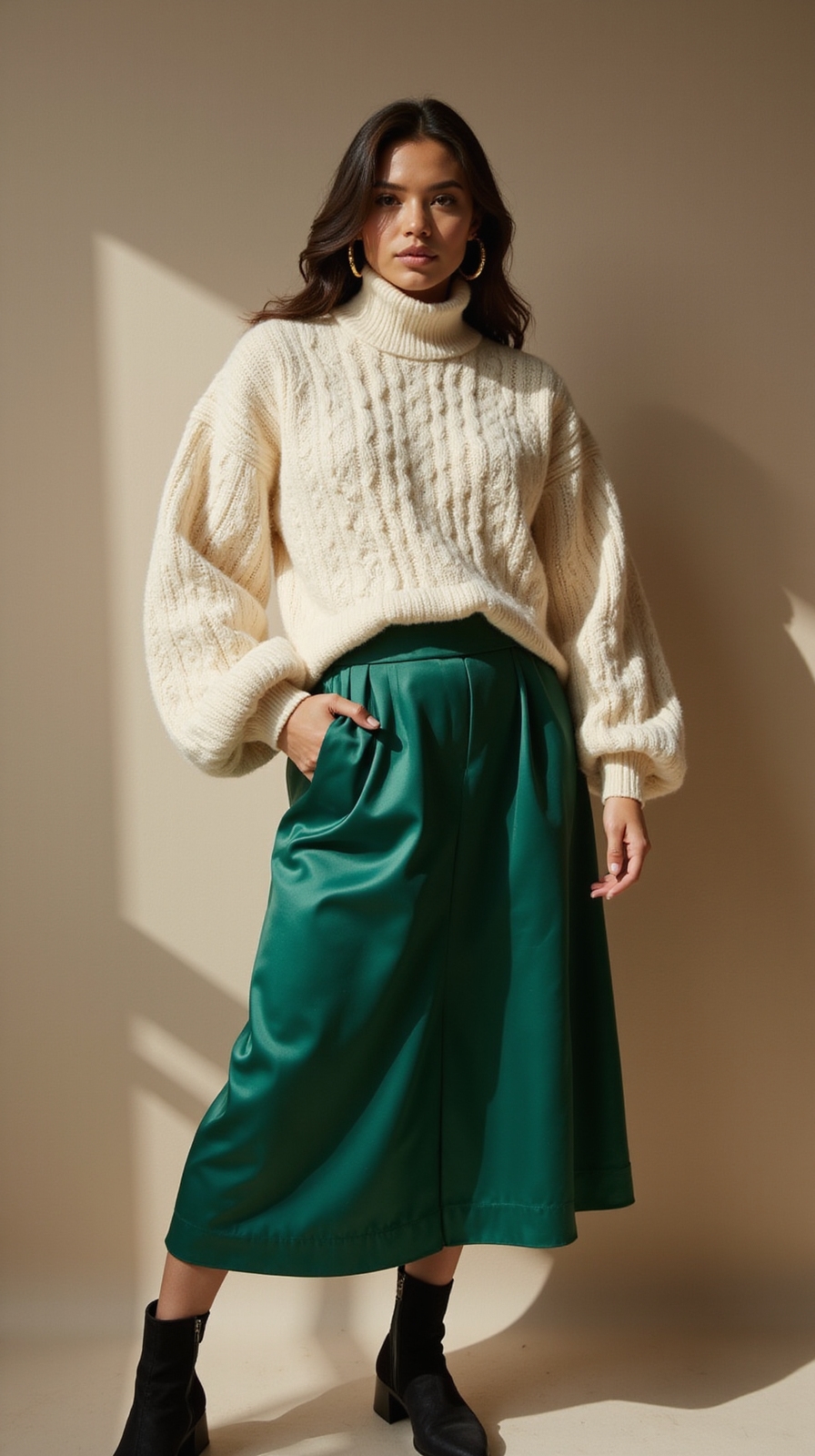 chunky knit sleek midi
