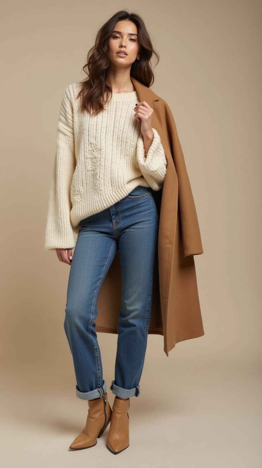 chunky sweater slim jeans