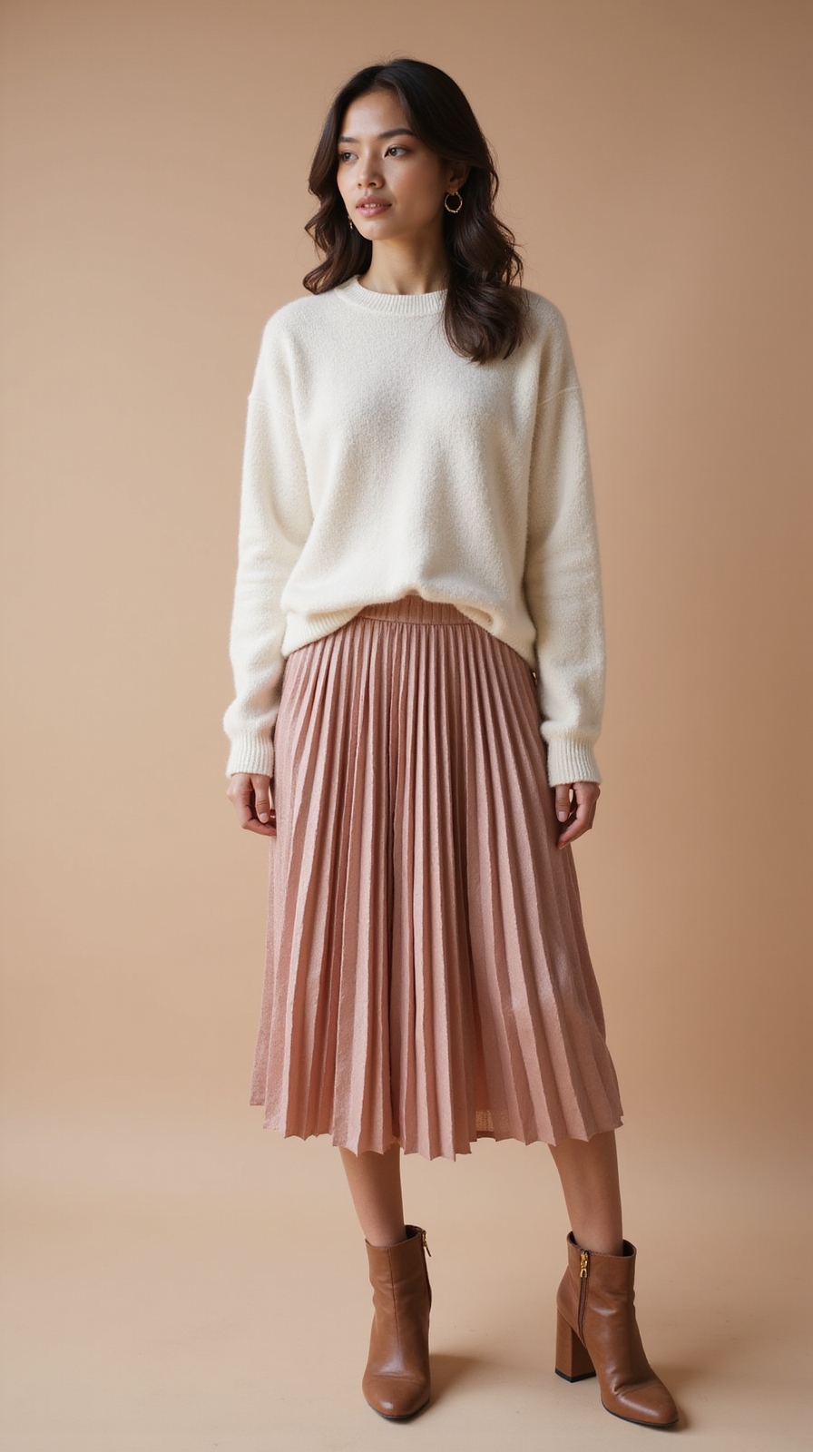 cloud soft cashmere pleated midi