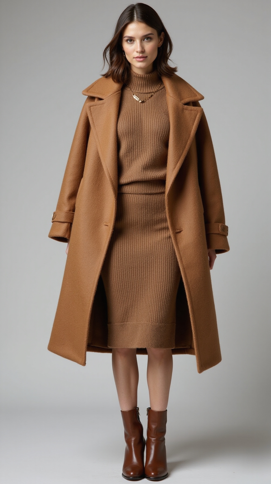 coordinated textured neutral winterwear