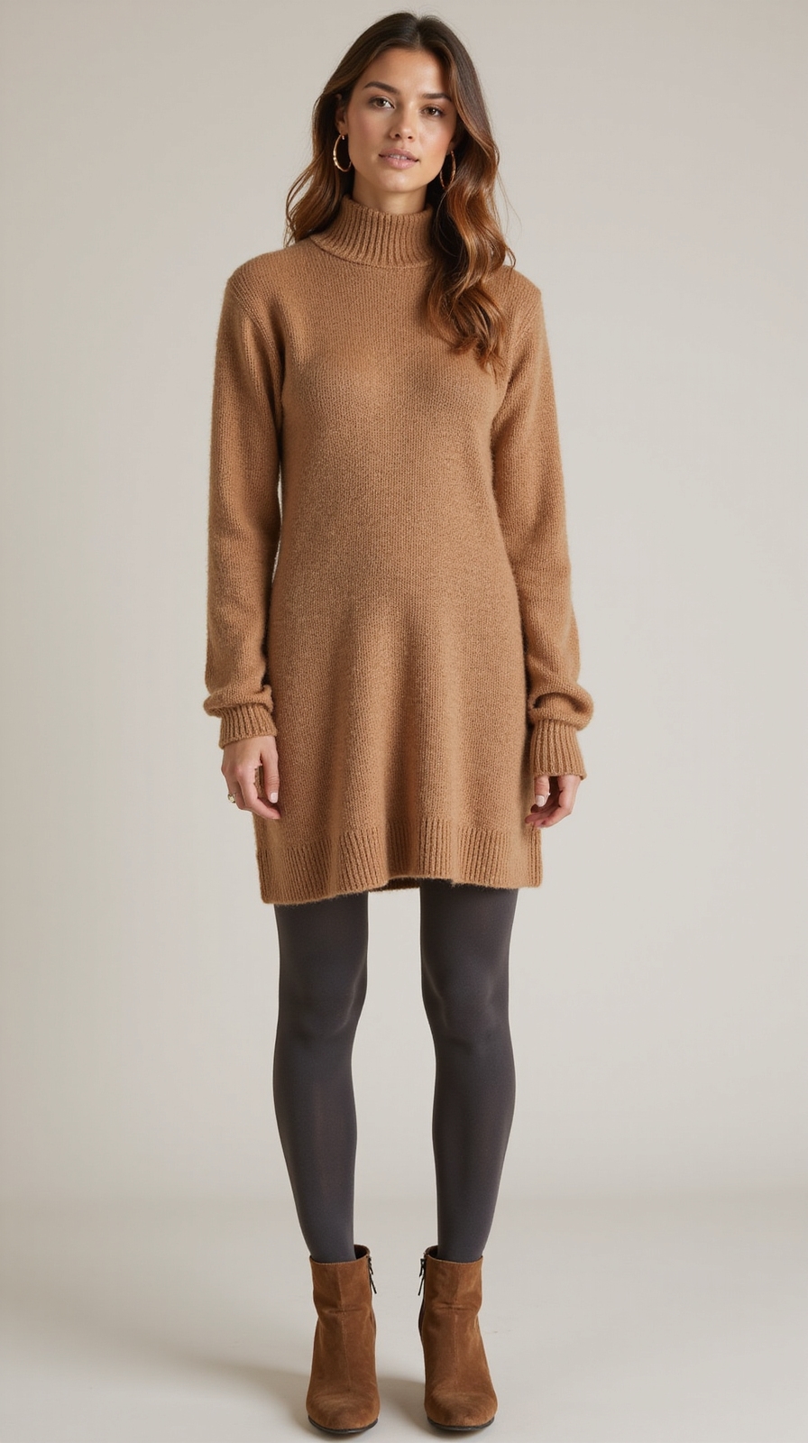 cozy belted sweater dress