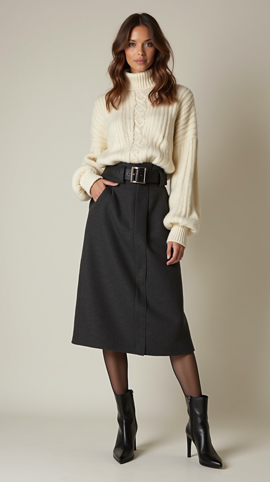 cozy cable knit with midi