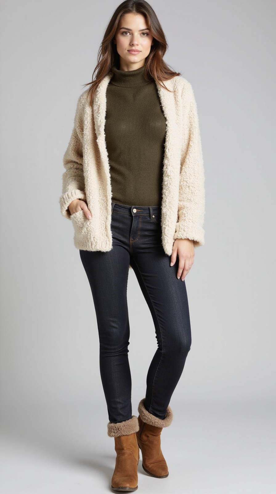 cozy cardigans slip on boots